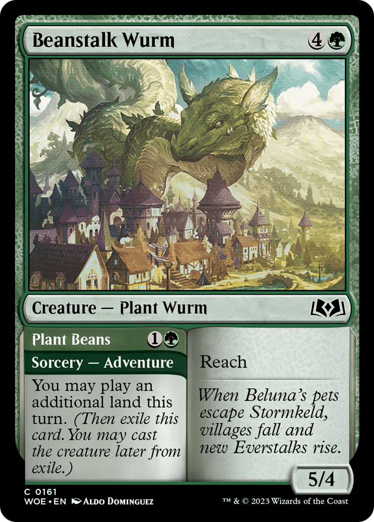 Beanstalk Wurm // Plant Beans [Wilds of Eldraine]-1