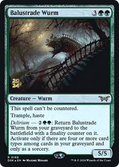 Balustrade Wurm [Duskmourn: House of Horror Prerelease Promos]-1