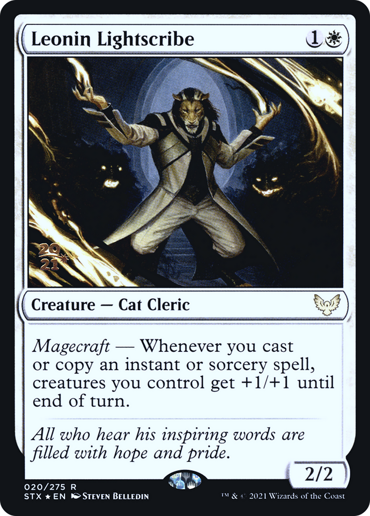 Leonin Lightscribe [Strixhaven: School of Mages Prerelease Promos]-1