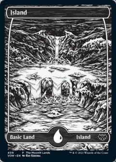 Island (The Moonlit Lands) (Foil Etched) [Innistrad: Crimson Vow Promos]-1
