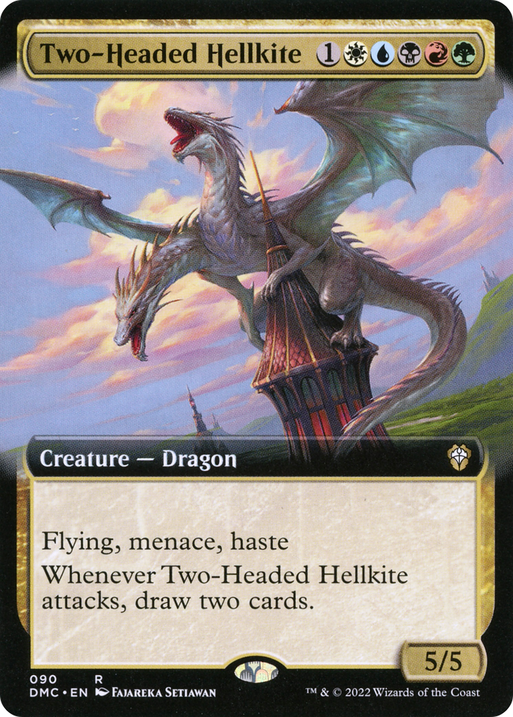 Two-Headed Hellkite (Extended Art) (DMC-090) - Dominaria United Commander: (Extended Art)-1