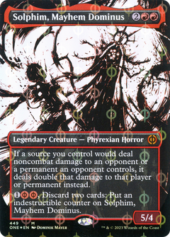 Solphim, Mayhem Dominus (Borderless Ichor Step-and-Compleat Foil) [Phyrexia: All Will Be One]-1