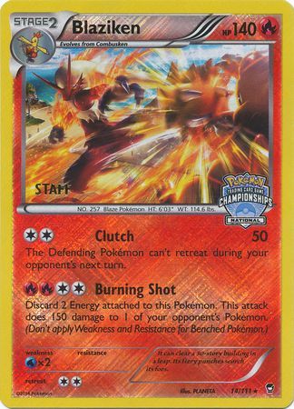 Blaziken (14/111) (Staff National Championship Promo) [XY: Furious Fists]-1