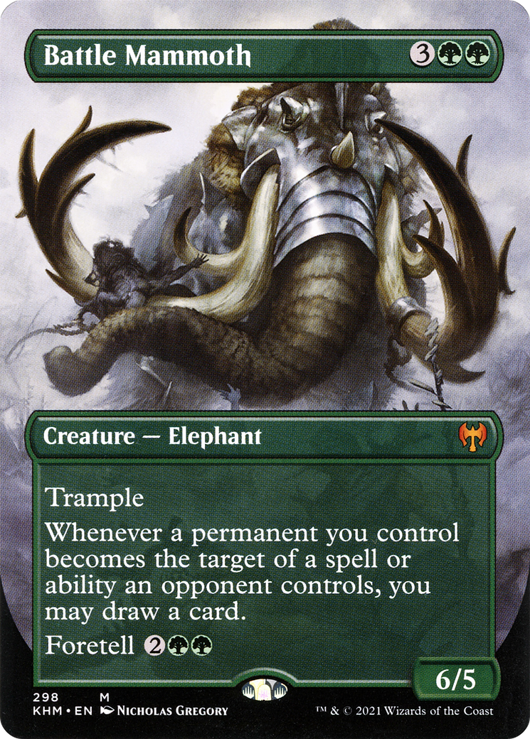 Battle Mammoth (Borderless Alternate Art) [Kaldheim]-1