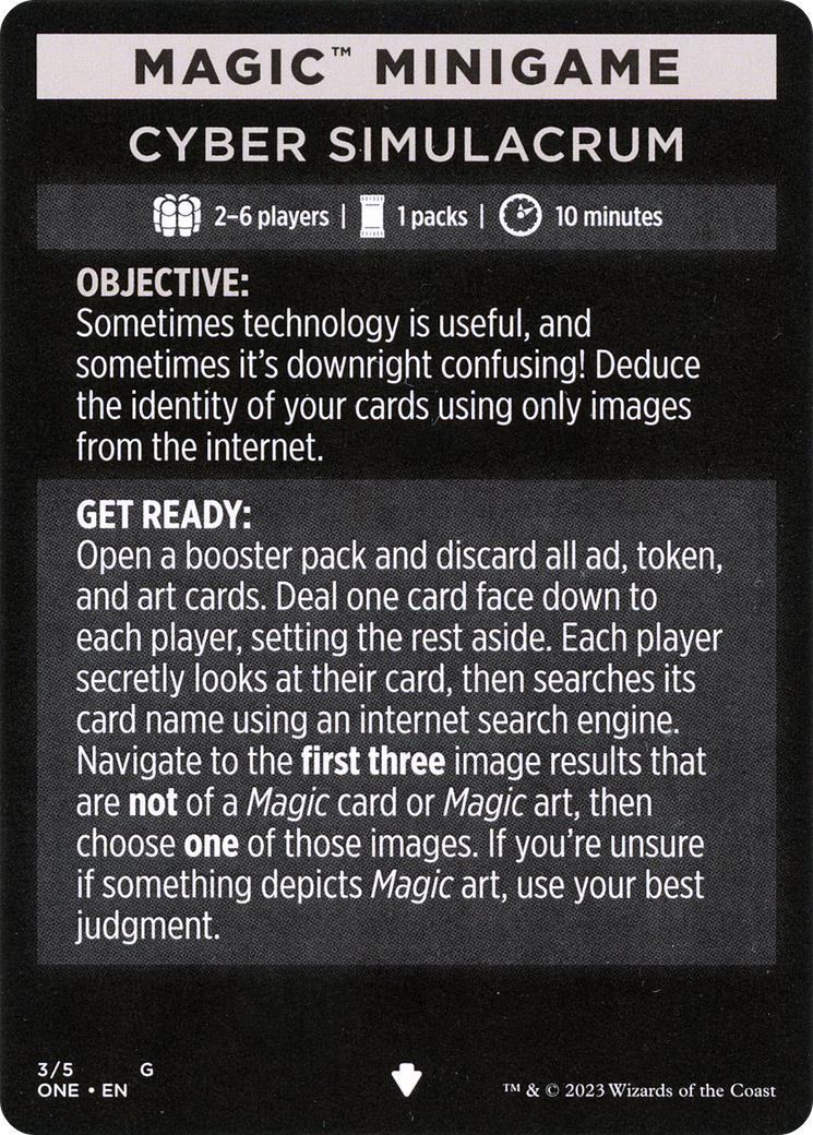 Cyber Simulacrum // Cyber Simulacrum (cont'd) (MONE-003) - Phyrexia: All Will Be One Minigames-1