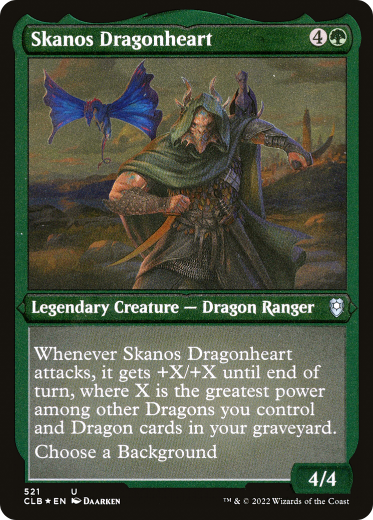 Skanos Dragonheart (Foil Etched) (CLB-521) - Commander Legends: Battle for Baldur's Gate Foil-1