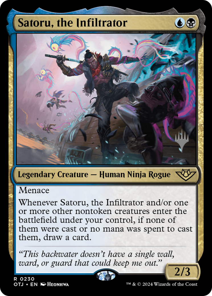 Satoru, the Infiltrator (Promo Pack) [Outlaws of Thunder Junction Promos]-1