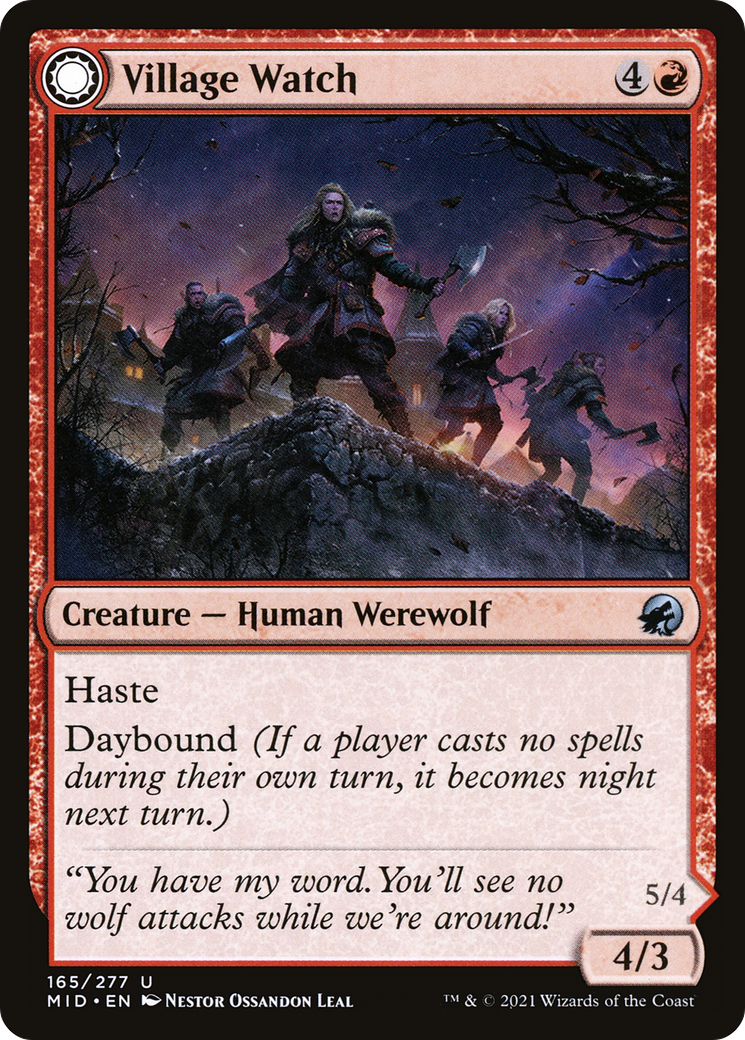 Village Watch (MID-165) - Innistrad: Midnight Hunt: (Double Faced Transform) Foil-3
