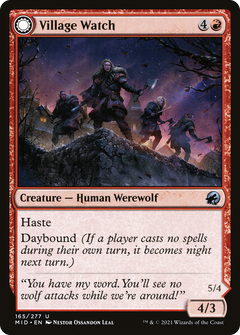 Village Watch (MID-165) - Innistrad: Midnight Hunt: (Double Faced Transform) Foil-3