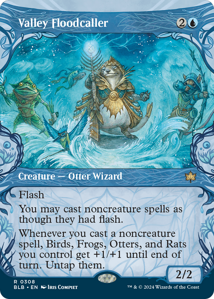 Valley Floodcaller (Showcase) (BLB-308) - Bloomburrow: (Showcase) (Borderless) Foil-1
