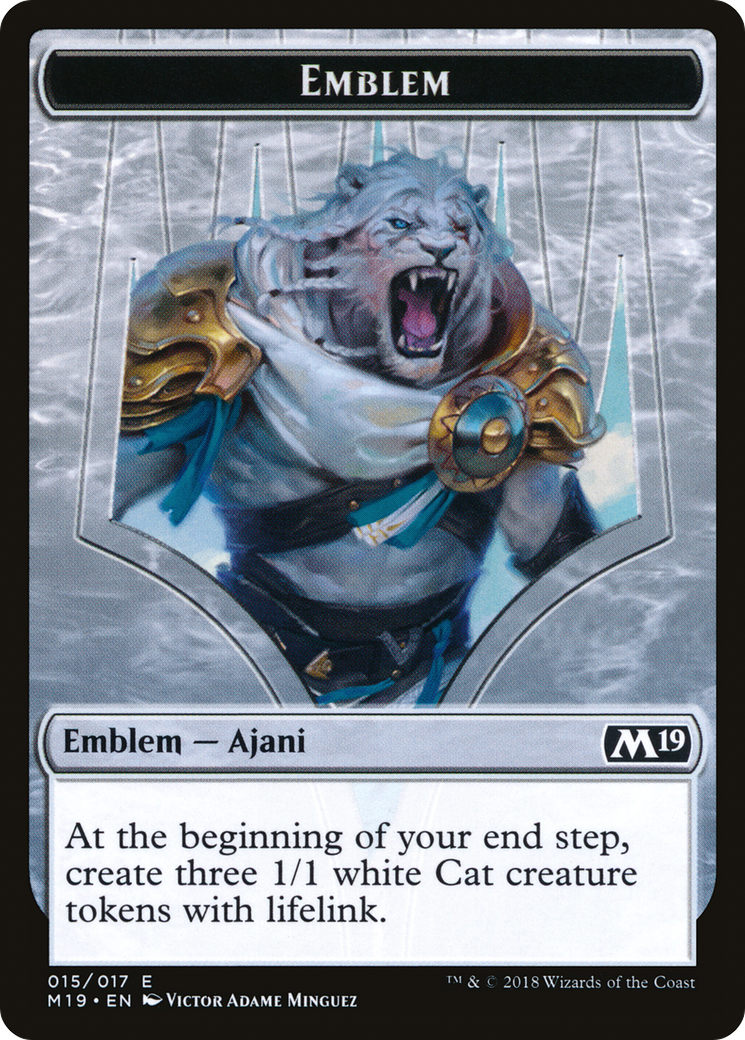 Ajani, Adversary of Tyrants Emblem [Core Set 2019 Tokens]-1