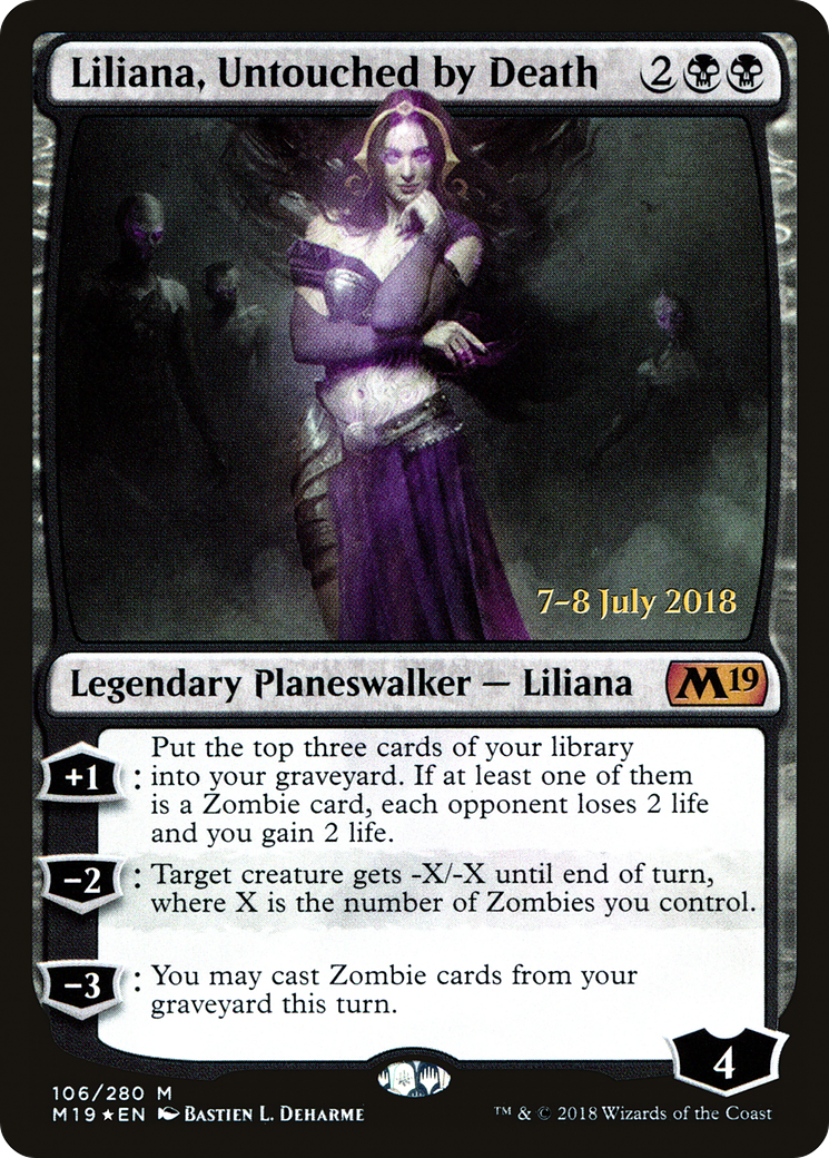 Liliana, Untouched by Death [Core Set 2019 Prerelease Promos]-1