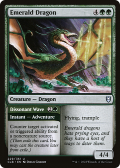 Emerald Dragon // Dissonant Wave [Commander Legends: Battle for Baldur's Gate]-1