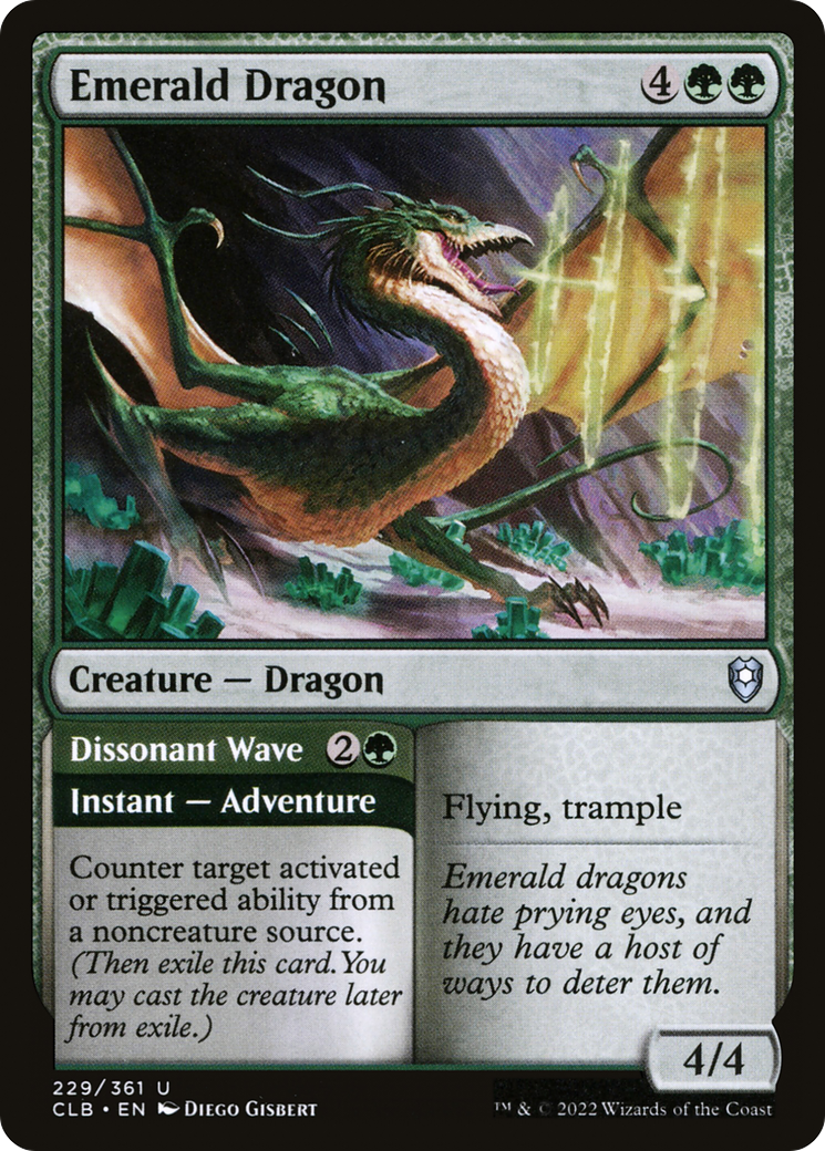 Emerald Dragon // Dissonant Wave [Commander Legends: Battle for Baldur's Gate]-1