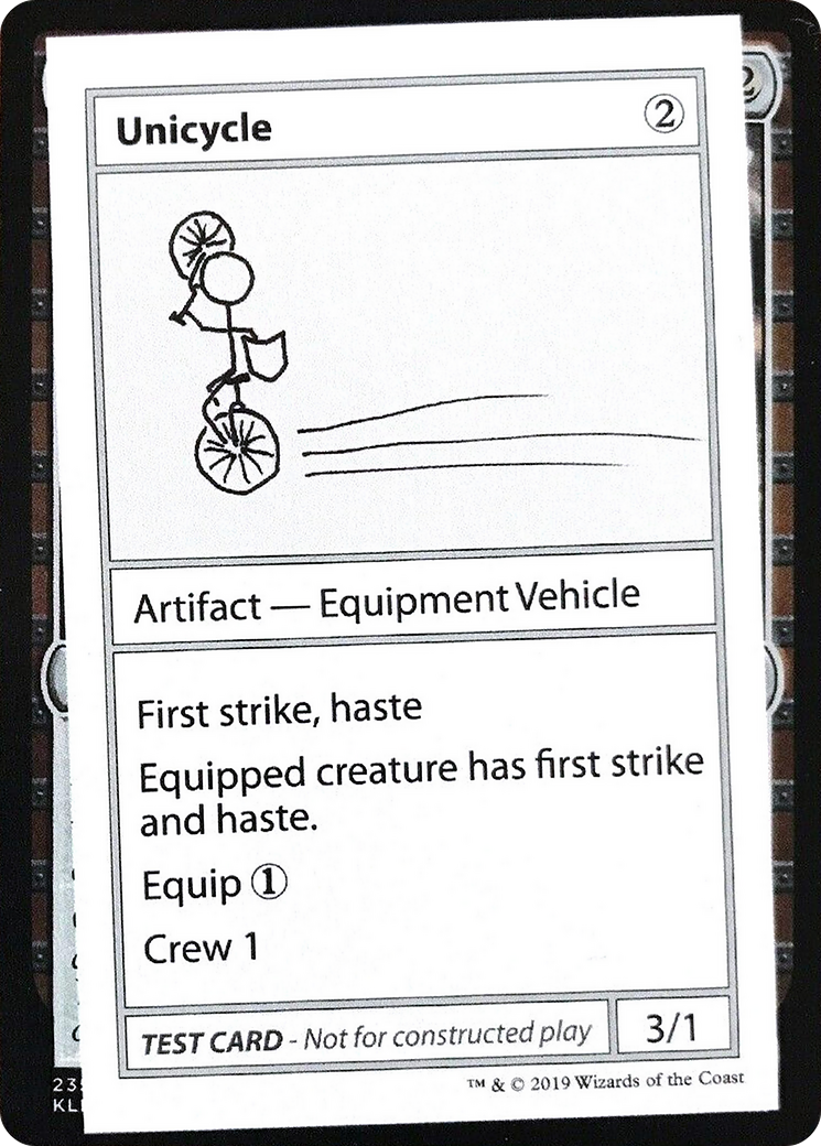 Unicycle (No PW Symbol) (CMB1-) - Mystery Booster Playtest Cards 2021-1