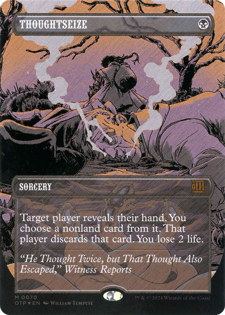 Thoughtseize (Textured Foil) [Outlaws of Thunder Junction: Breaking News]-1