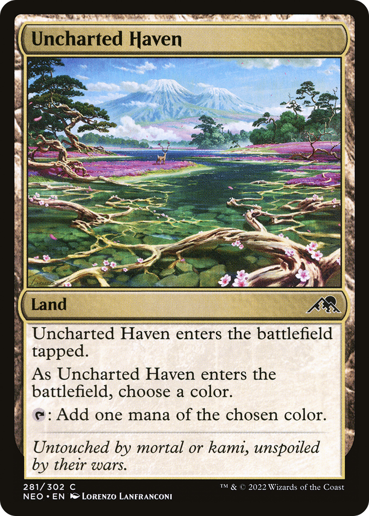 Uncharted Haven (NEO-281) - Kamigawa: Neon Dynasty Foil-1