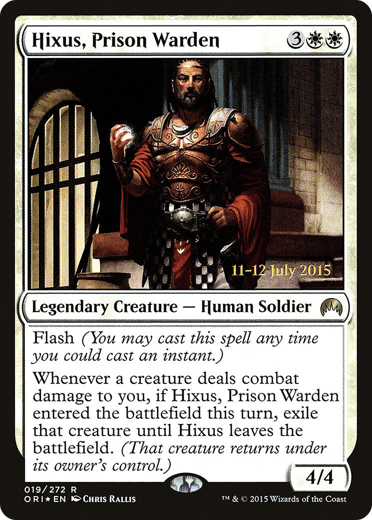 Hixus, Prison Warden [Magic Origins Prerelease Promos]-1