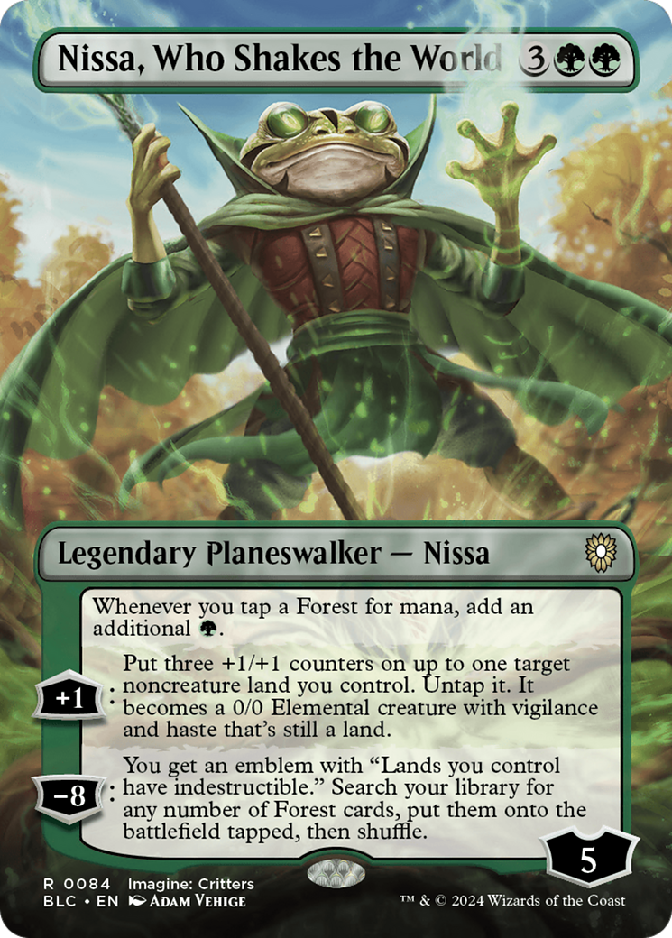 Nissa, Who Shakes the World (Borderless) [Bloomburrow Commander]-1
