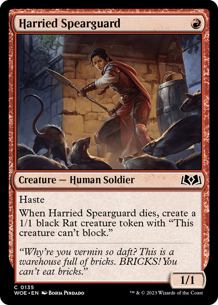 Harried Spearguard [Wilds of Eldraine]-1