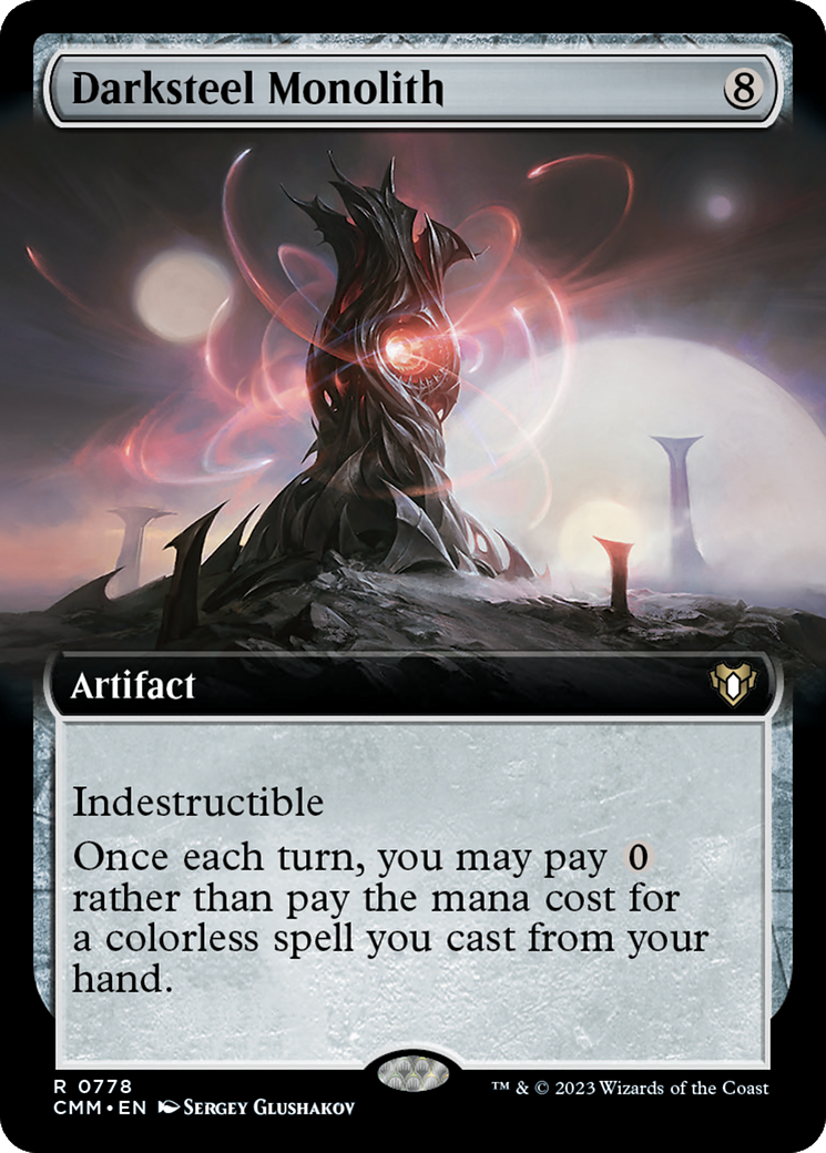 Darksteel Monolith (Extended Art) [Commander Masters]-1