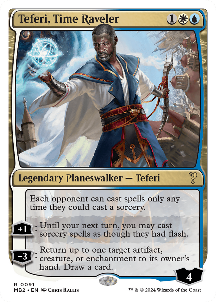 Teferi, Time Raveler (White Border) [Mystery Booster 2]-1