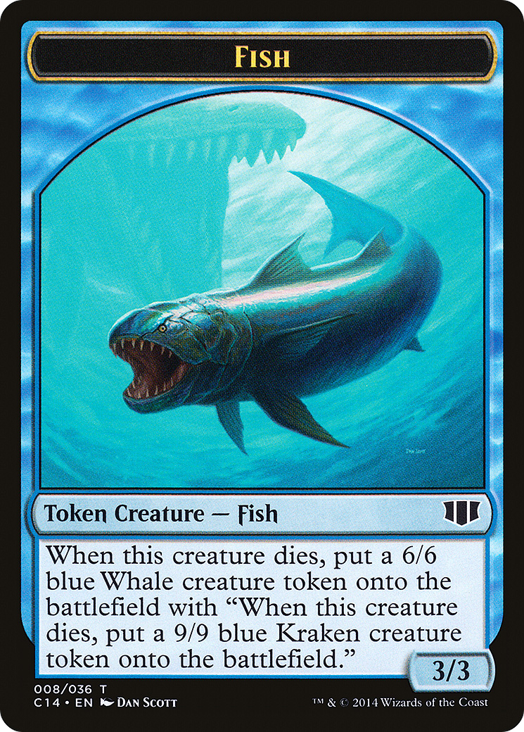Fish // Zombie (011/036) Double-Sided Token [Commander 2014 Tokens]-3