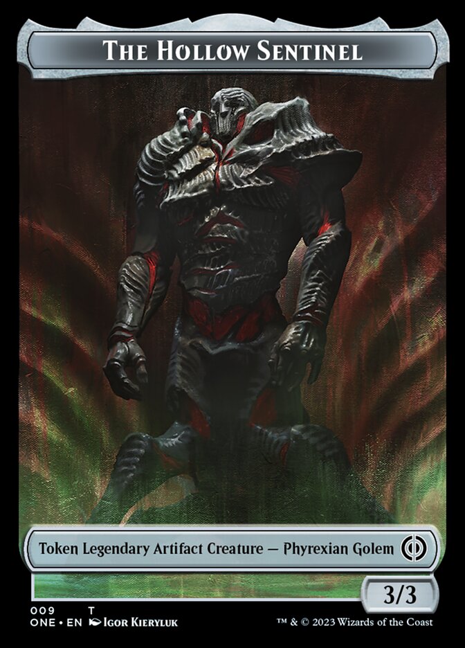 Rebel // The Hollow Sentinel Double-Sided Token [Phyrexia: All Will Be One Tokens]-4
