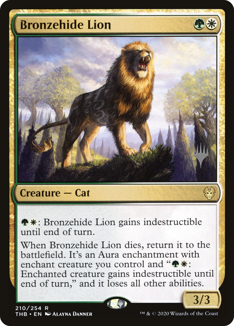 Bronzehide Lion (Promo Pack) [Theros Beyond Death Promos]-1