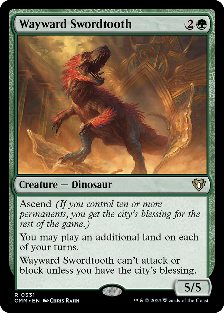 Wayward Swordtooth (CMM-331) - Commander Masters Foil-1