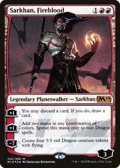 Sarkhan, Fireblood [Core Set 2019 Prerelease Promos]-1
