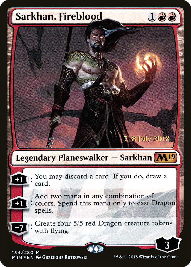 Sarkhan, Fireblood [Core Set 2019 Prerelease Promos]-1