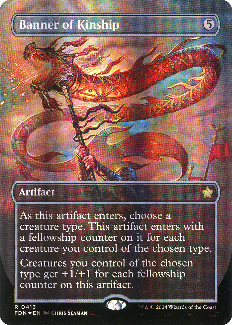 Banner of Kinship (Borderless) (Mana Foil) [Foundations]-1