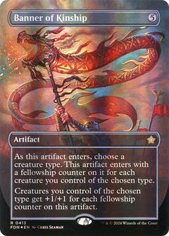 Banner of Kinship (Borderless) (Mana Foil) [Foundations]-1