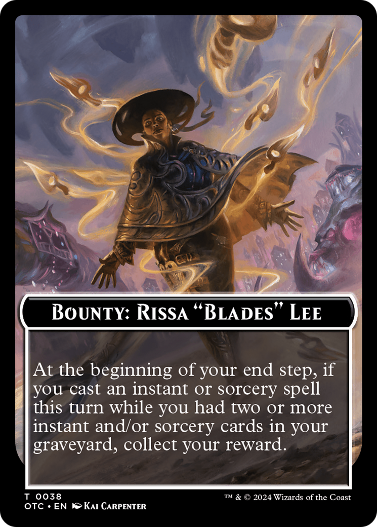 Bounty: Rissa "Blades" Lee // Wanted! (TOTC-038) - Outlaws of Thunder Junction Commander Tokens Foil-1