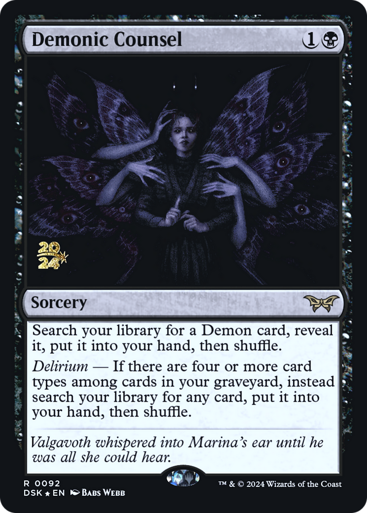 Demonic Counsel [Duskmourn: House of Horror Prerelease Promos]-1