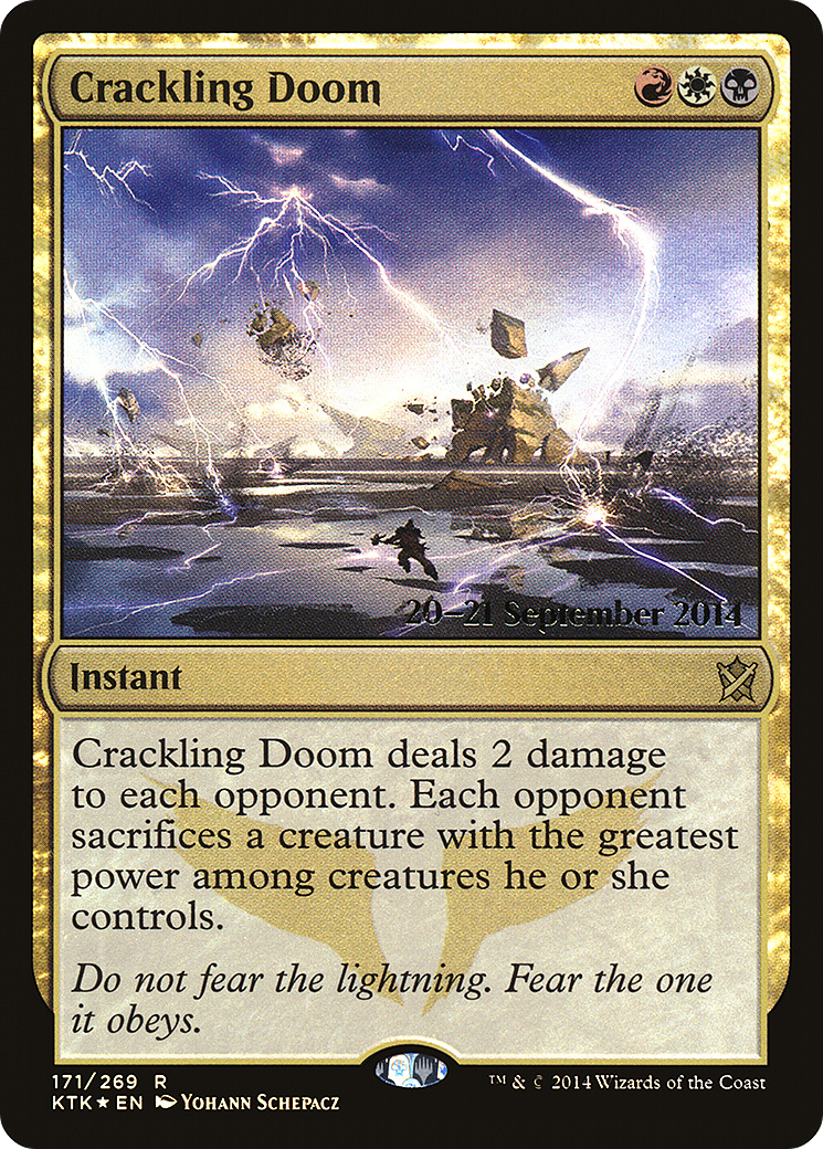 Crackling Doom [Khans of Tarkir Prerelease Promos]-1