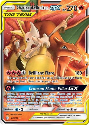 Charizard & Braixen GX (22/236) [Sun & Moon: Cosmic Eclipse]-1