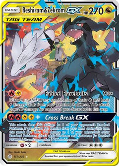 Reshiram & Zekrom GX (157/236) [Sun & Moon: Cosmic Eclipse]-1