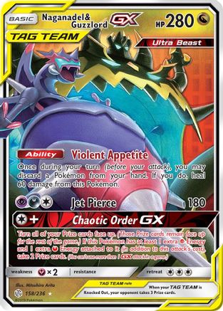 Naganadel & Guzzlord GX (158/236) [Sun & Moon: Cosmic Eclipse]-1