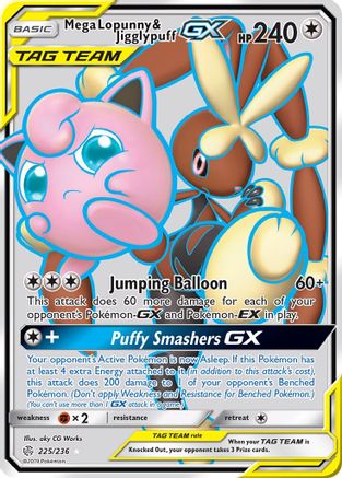 Mega Lopunny & Jigglypuff GX (225/236) [Sun & Moon: Cosmic Eclipse]-1