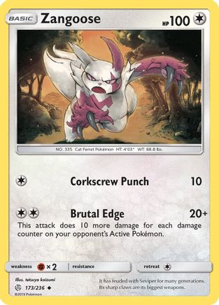 Zangoose (173/236) [Sun & Moon: Cosmic Eclipse]-1