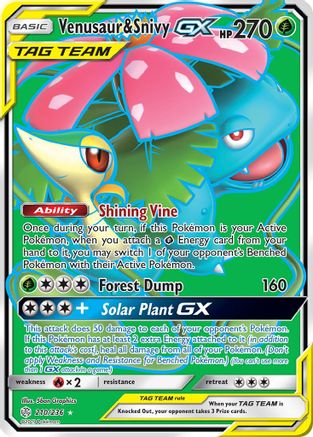 Venusaur & Snivy GX (210/236) [Sun & Moon: Cosmic Eclipse]-1