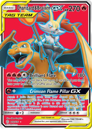 Charizard & Braixen GX (212/236) [Sun & Moon: Cosmic Eclipse]-1