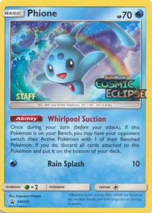 Phione (SM220) (Staff Prerelease Promo) [Sun & Moon: Black Star Promos]-1