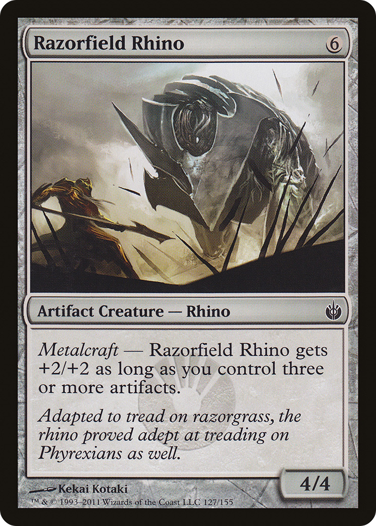 Razorfield Rhino [Mirrodin Besieged]-1