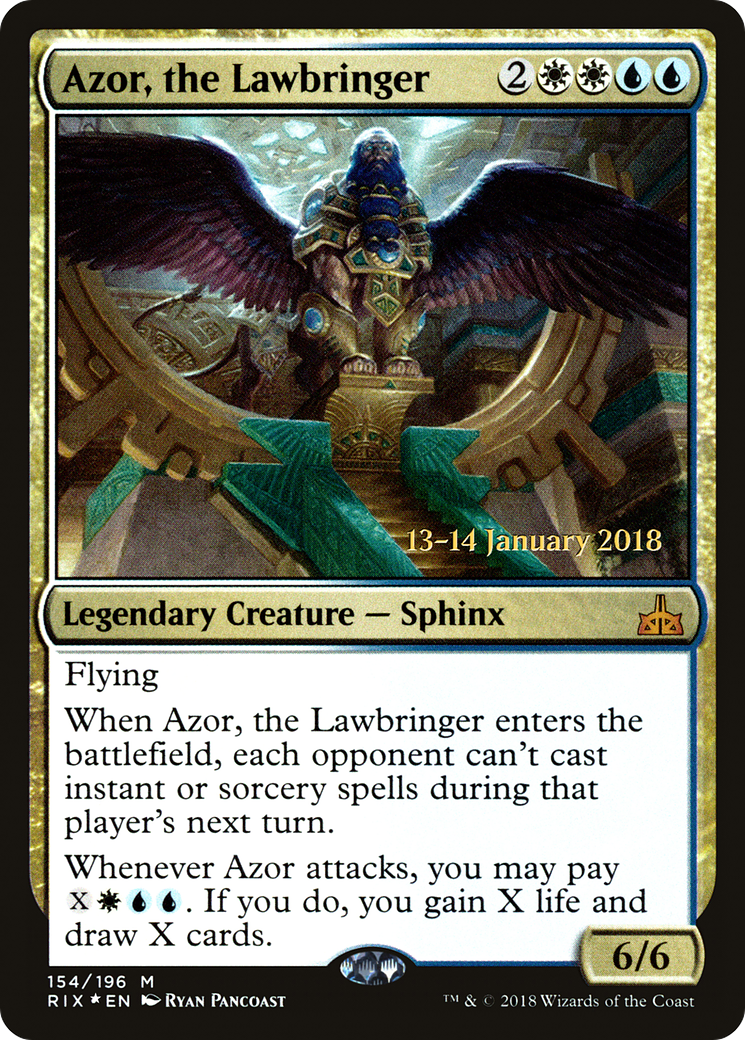 Azor, the Lawbringer [Rivals of Ixalan Prerelease Promos]-1