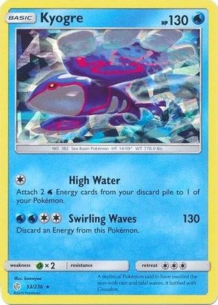 Kyogre (53/236) (Cracked Ice Holo) (Theme Deck Exclusive) [Sun & Moon: Cosmic Eclipse]-1