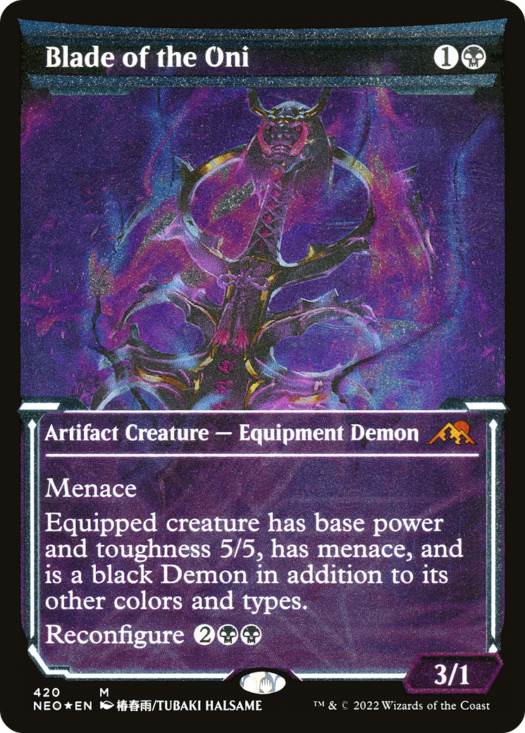 Blade of the Oni (NEO-420) - Kamigawa: Neon Dynasty: (Showcase) Etched Foil-1