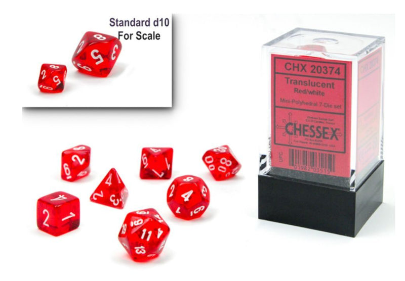 CHX 20374 Translucent Mini Red/White 7-Die Set-1